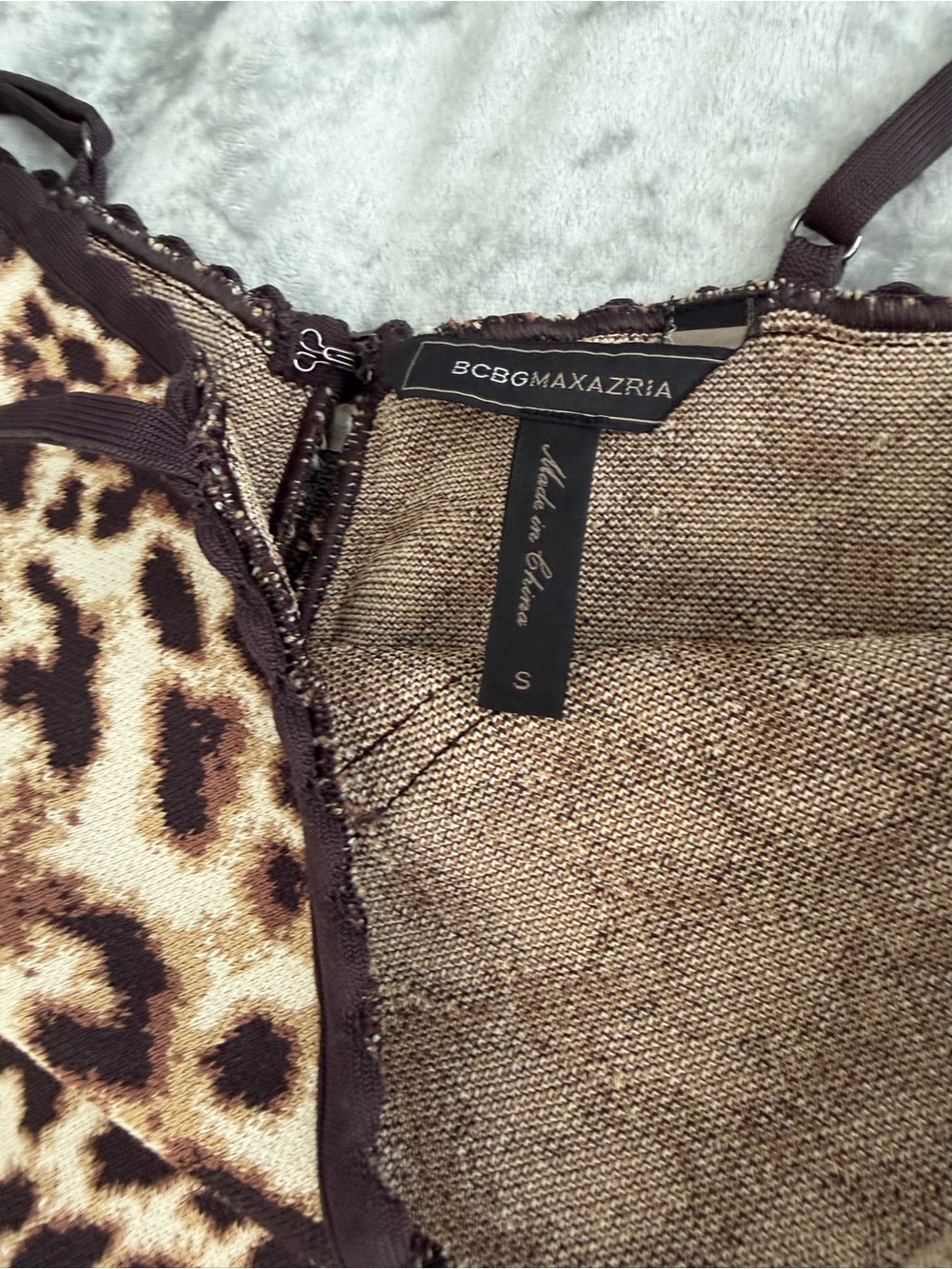 BCBGMaxAzria Leopard Print Midi Dress - Brown/Black - Picture 2 of 2